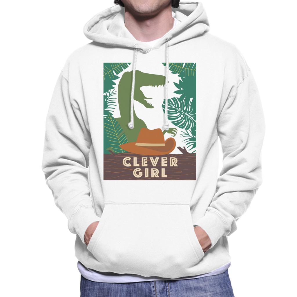 Jurassic Park Velociraptor Silhouette Clever Girl Men's Hooded Sweatshirt-ALL + EVERY