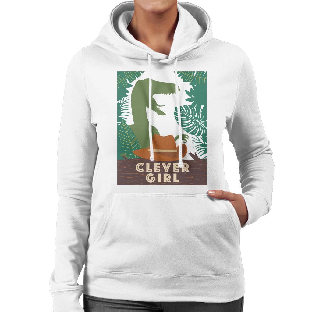 Jurassic Park Velociraptor Silhouette Clever Girl Women's Hooded Sweatshirt-ALL + EVERY