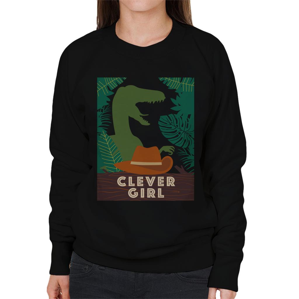 Jurassic Park Velociraptor Silhouette Clever Girl Women's Sweatshirt-ALL + EVERY