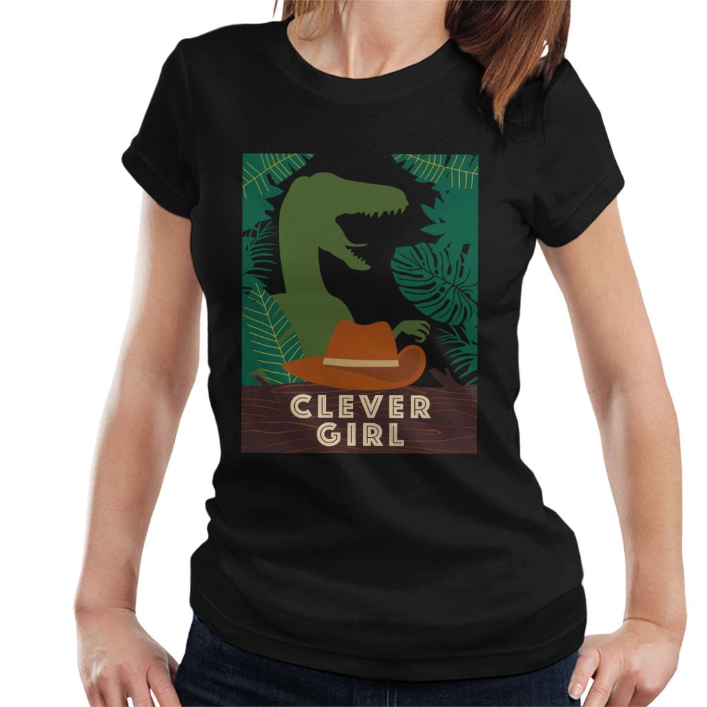 Jurassic Park Velociraptor Silhouette Clever Girl Women's T-Shirt-ALL + EVERY