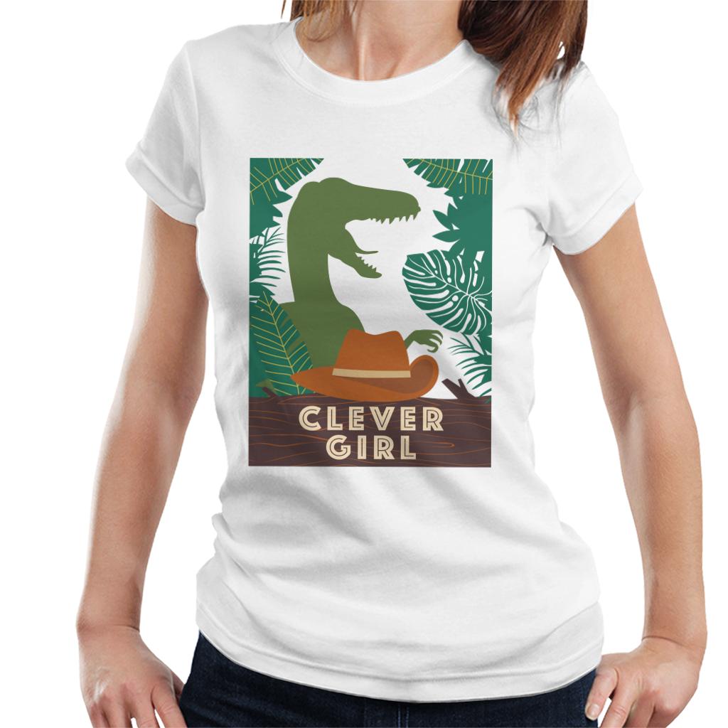 Jurassic Park Velociraptor Silhouette Clever Girl Women's T-Shirt-ALL + EVERY