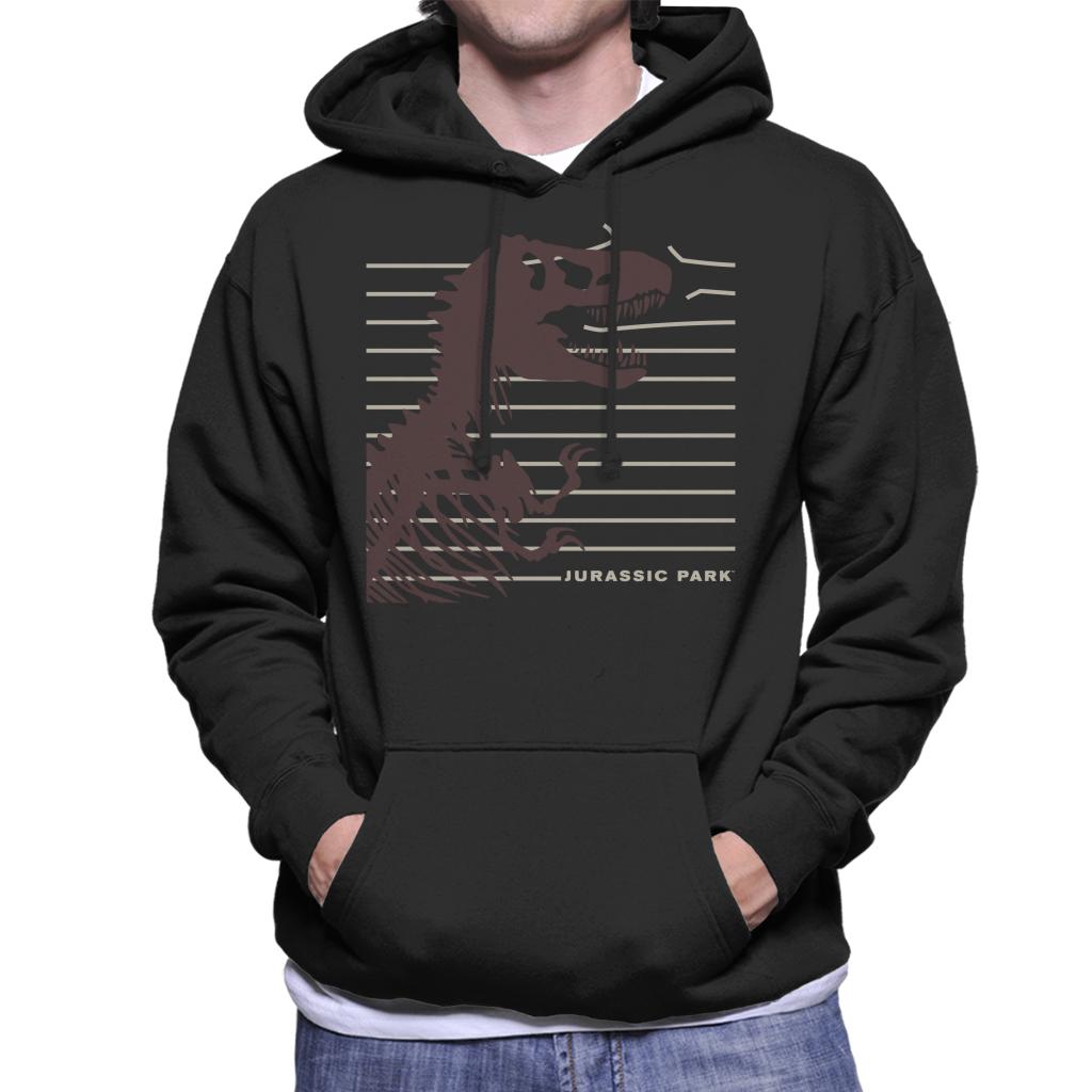 Jurassic Park T Rex Skeleton Destroying Wire Men's Hooded Sweatshirt-ALL + EVERY