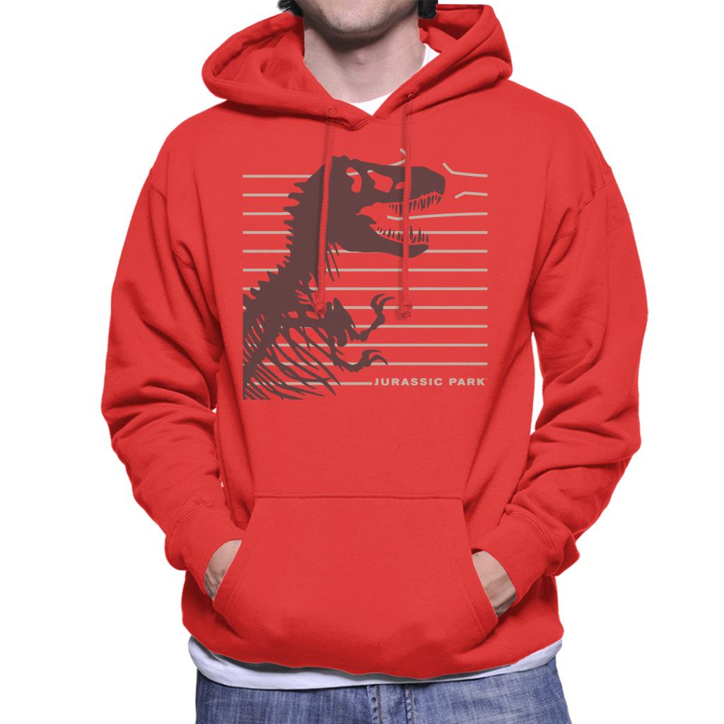 Jurassic Park T Rex Skeleton Destroying Wire Men's Hooded Sweatshirt-ALL + EVERY