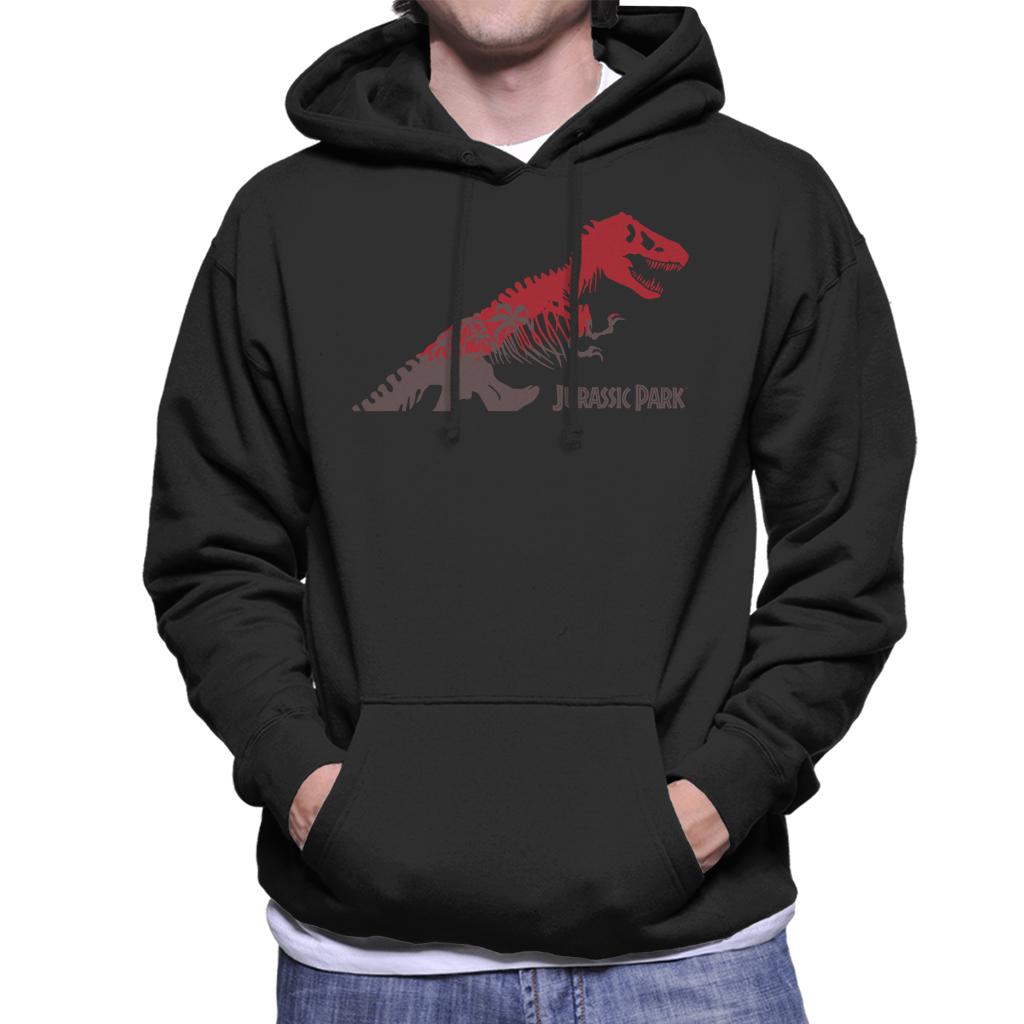 Jurassic Park T Rex Red Skeleton Silhouette Men's Hooded Sweatshirt-ALL + EVERY