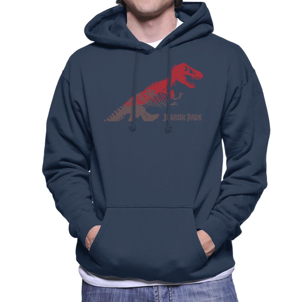 Jurassic Park T Rex Red Skeleton Silhouette Men's Hooded Sweatshirt-ALL + EVERY