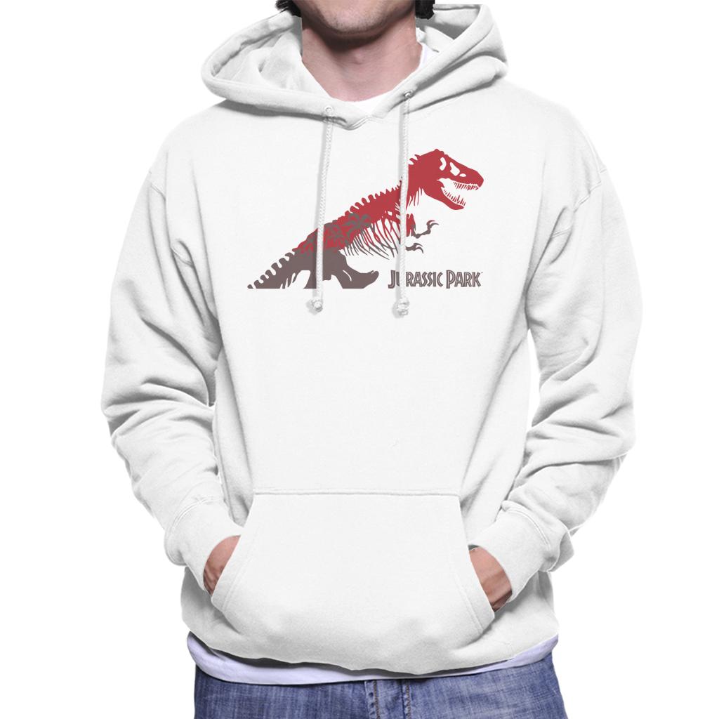 Jurassic Park T Rex Red Skeleton Silhouette Men's Hooded Sweatshirt-ALL + EVERY