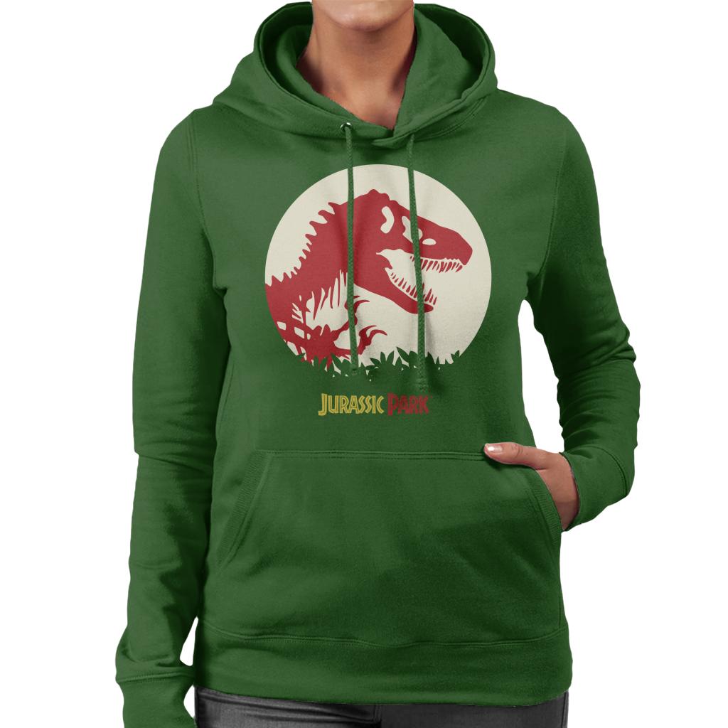 Jurassic Park T Rex Red Skeleton Icon Women's Hooded Sweatshirt-ALL + EVERY