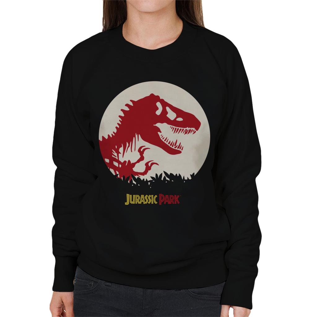 Jurassic Park T Rex Red Skeleton Icon Women's Sweatshirt-ALL + EVERY