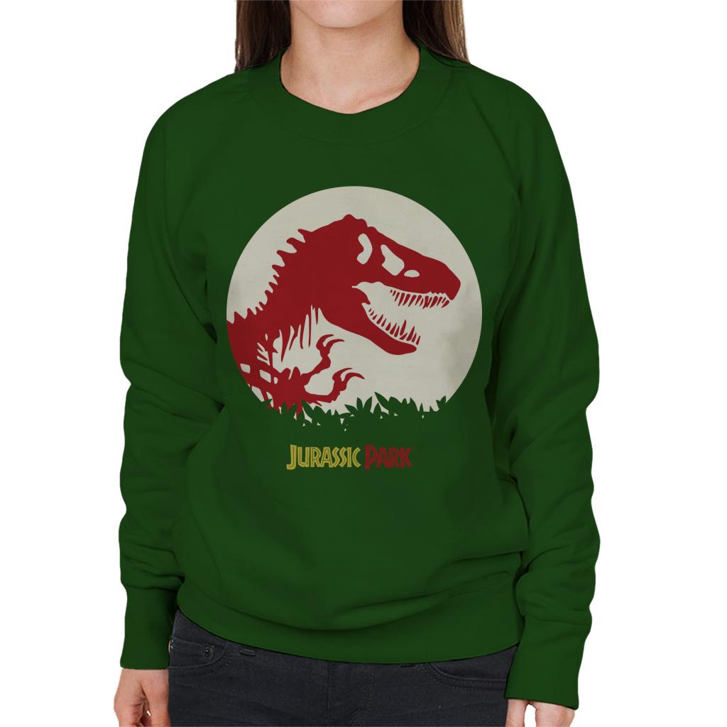 Jurassic Park T Rex Red Skeleton Icon Women's Sweatshirt-ALL + EVERY