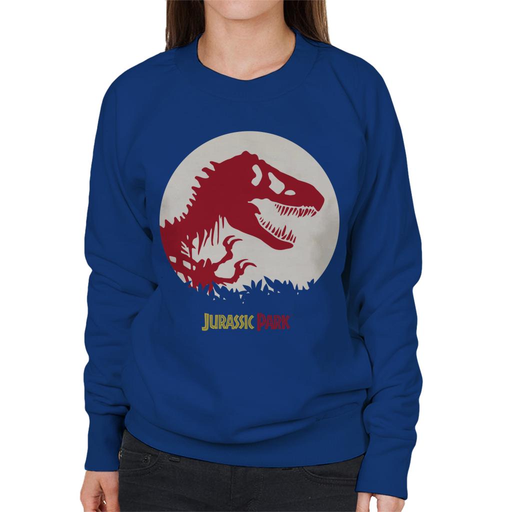 Jurassic Park T Rex Red Skeleton Icon Women's Sweatshirt-ALL + EVERY