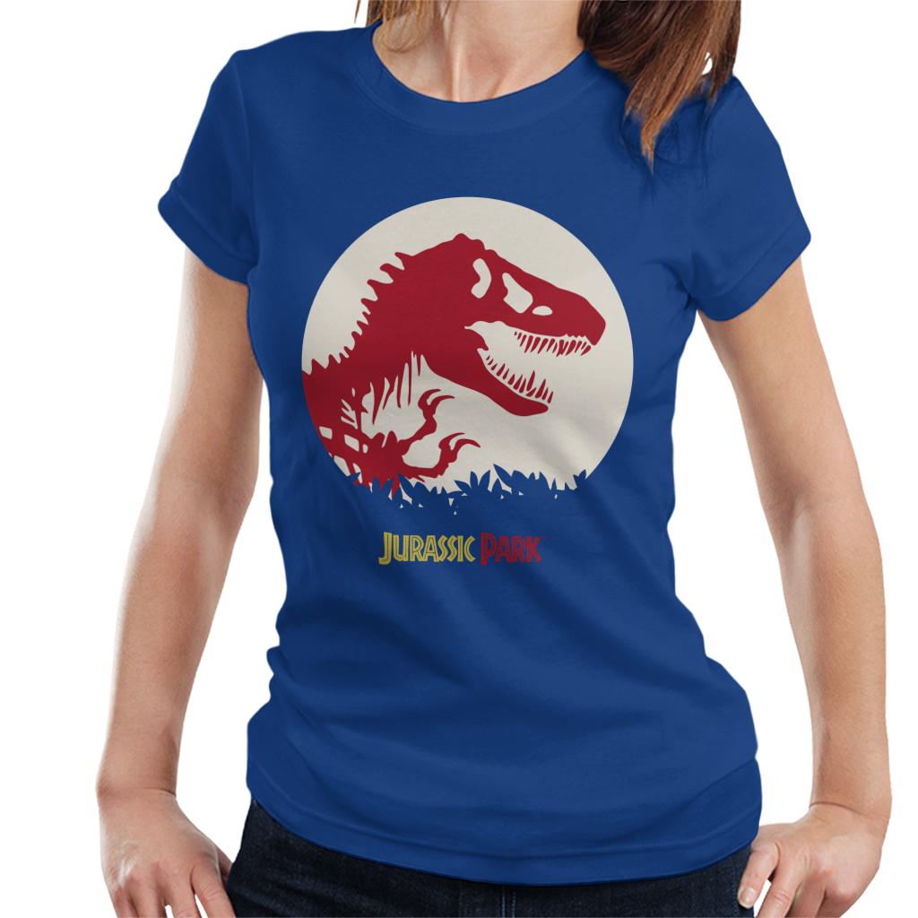 Jurassic Park T Rex Red Skeleton Icon Women's T-Shirt-ALL + EVERY