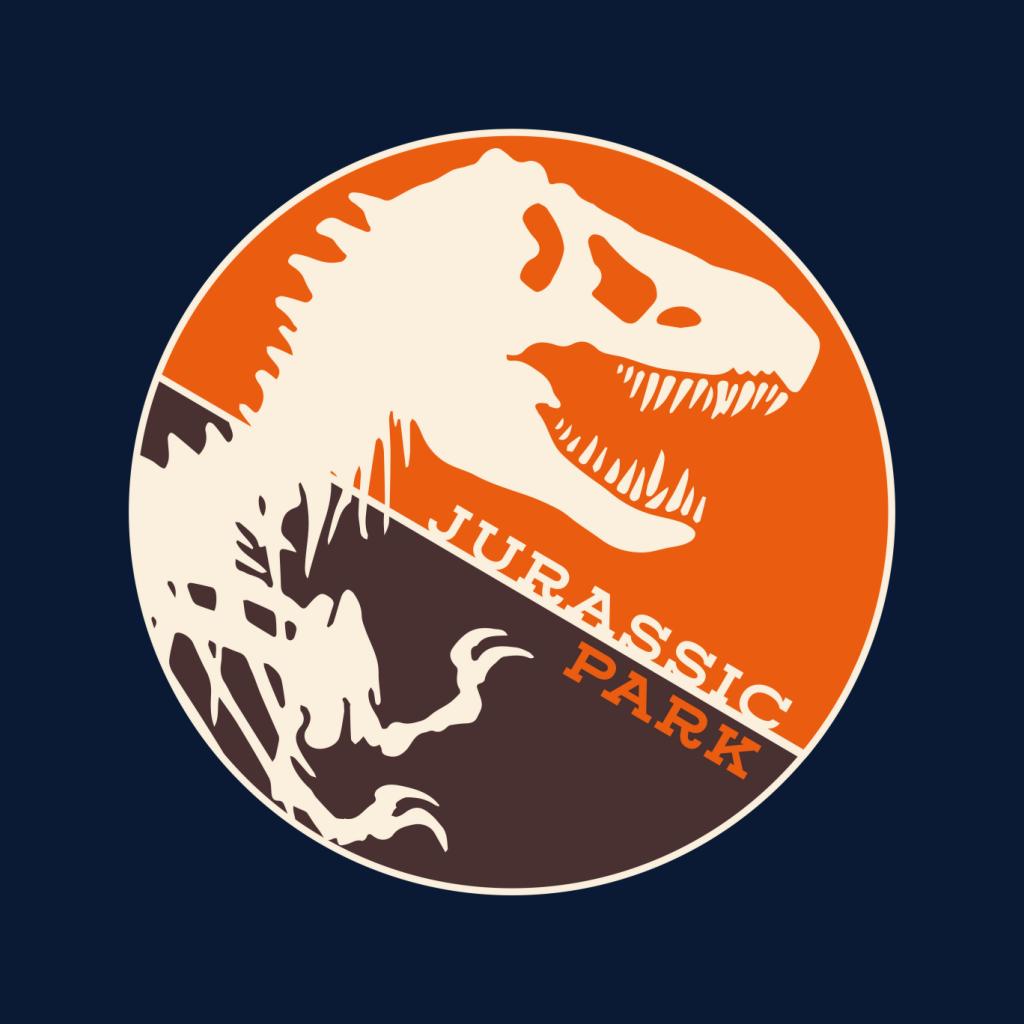 Jurassic Park T Rex Orange Background Skeleton Silhouette Women's T-Shirt-ALL + EVERY