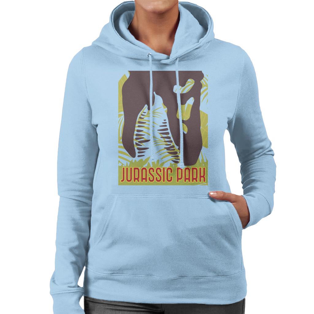 Jurassic Park T Rex Skeleton Silhouette Eating Women's Hooded Sweatshirt-ALL + EVERY