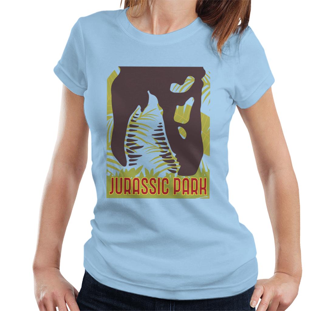 Jurassic Park T Rex Skeleton Silhouette Eating Women's T-Shirt-ALL + EVERY