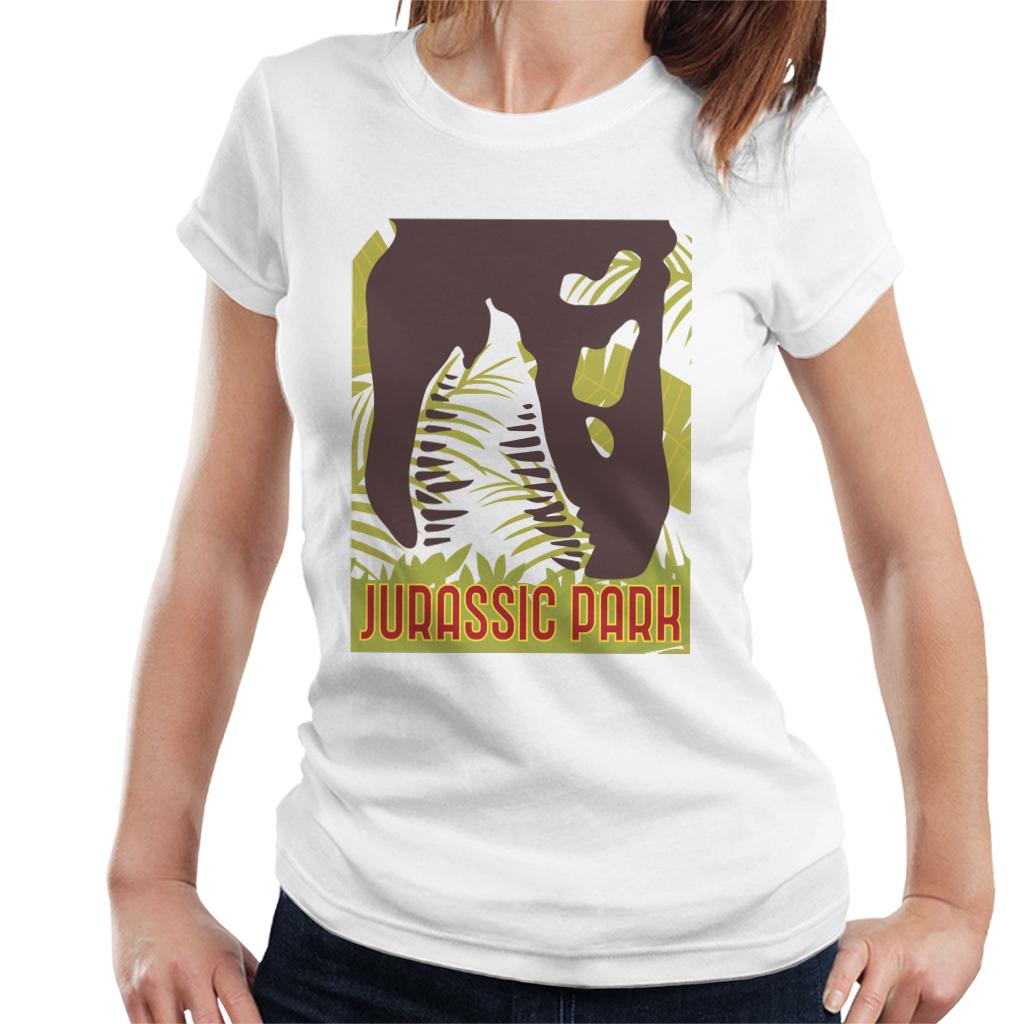 Jurassic Park T Rex Skeleton Silhouette Eating Women's T-Shirt-ALL + EVERY