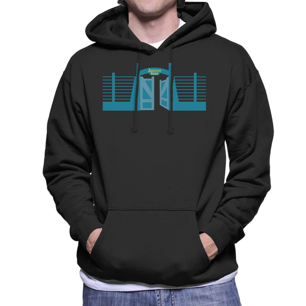 Jurassic Park Entrance Open Gate Men's Hooded Sweatshirt-ALL + EVERY