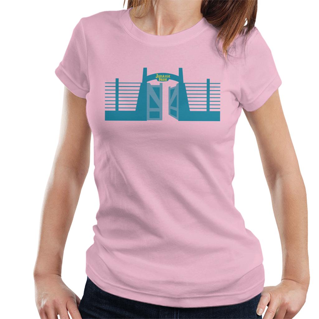 Jurassic Park Entrance Open Gate Women's T-Shirt-ALL + EVERY