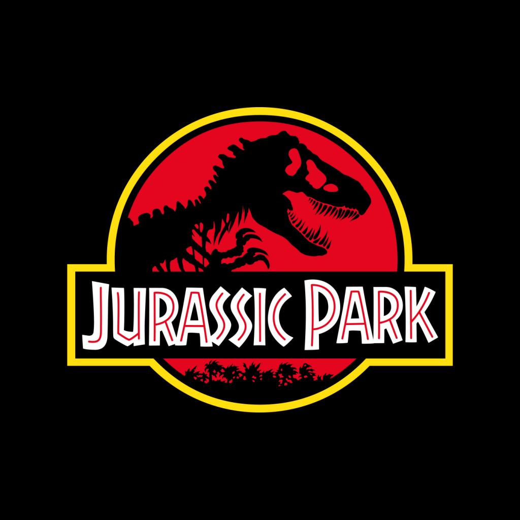 Jurassic Park Classic Yellow Outline Logo Women's T-Shirt-ALL + EVERY