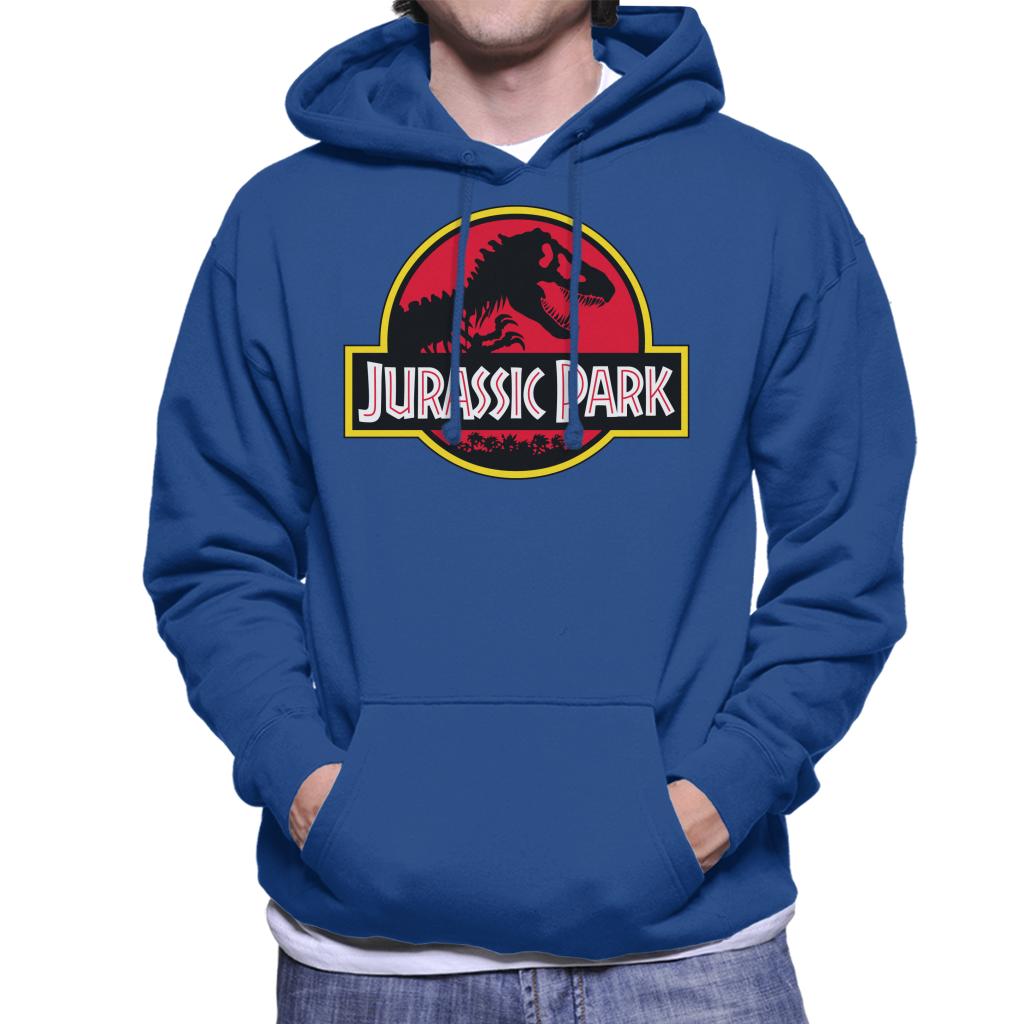 Jurassic Park Classic Yellow Outline Logo Men's Hooded Sweatshirt-ALL + EVERY