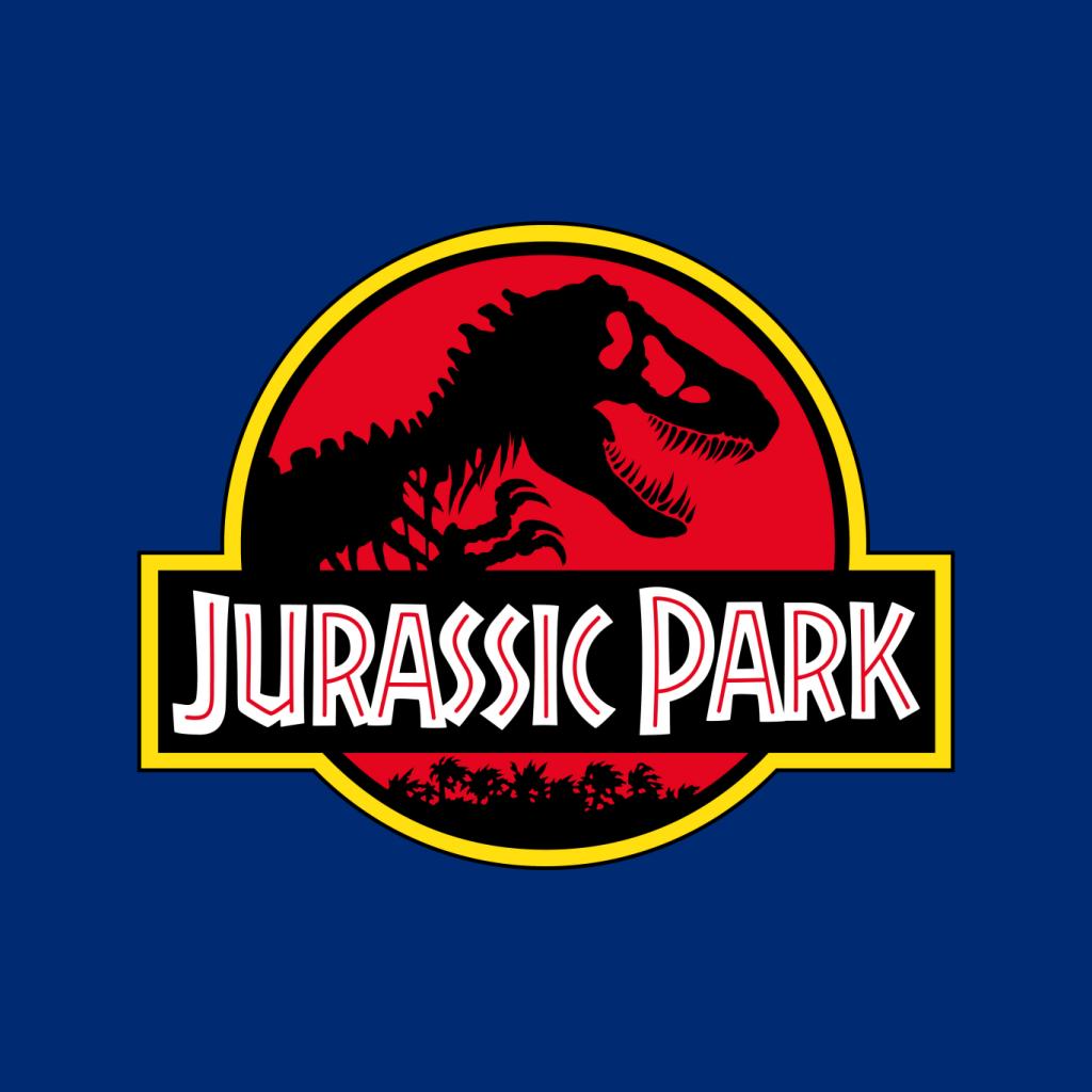 Jurassic Park Classic Yellow Outline Logo Women's T-Shirt-ALL + EVERY