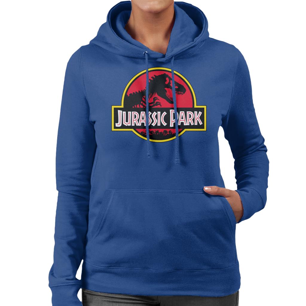 Jurassic Park Classic Yellow Outline Logo Women's Hooded Sweatshirt-ALL + EVERY