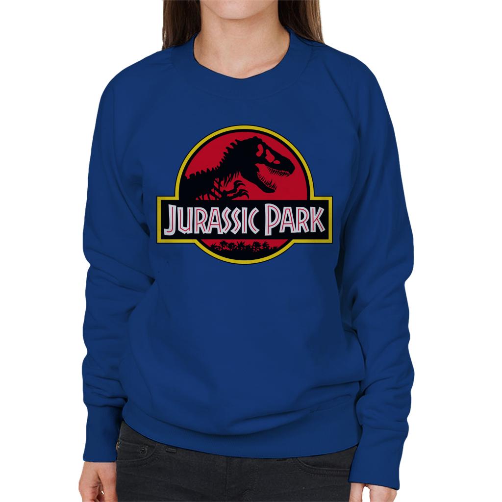 Jurassic Park Classic Yellow Outline Logo Women's Sweatshirt-ALL + EVERY