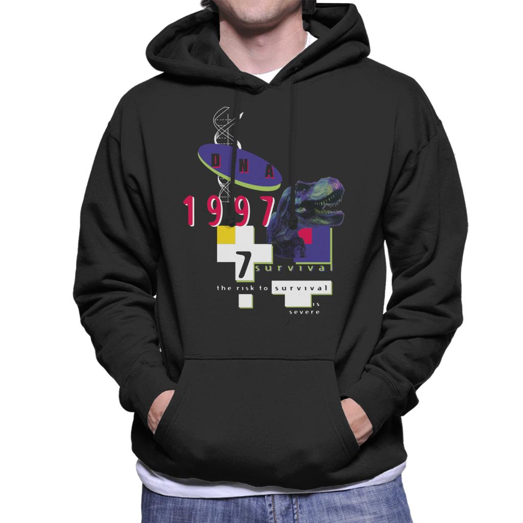 Jurassic Park DNA 1997 The Risk To Survival Is Severe Men's Hooded Sweatshirt-ALL + EVERY