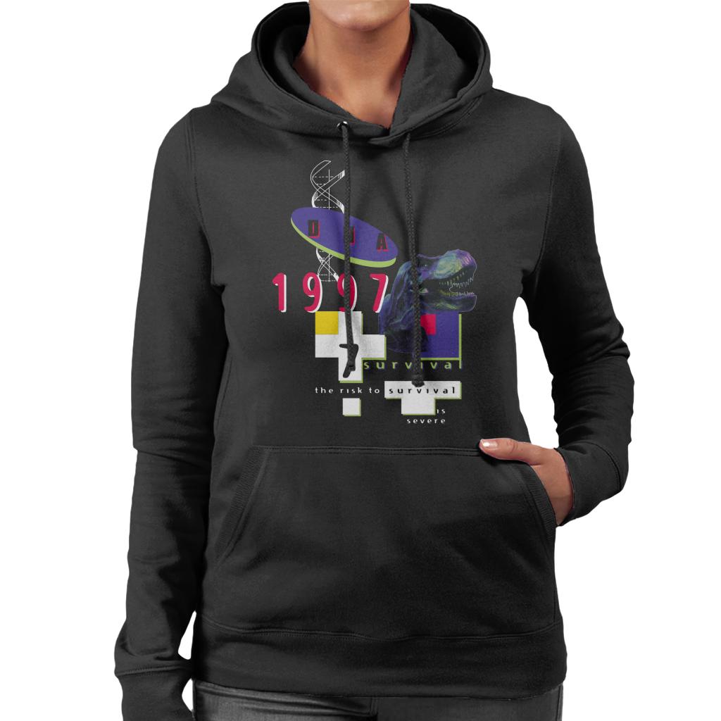 Jurassic Park DNA 1997 The Risk To Survival Is Severe Women's Hooded Sweatshirt-ALL + EVERY