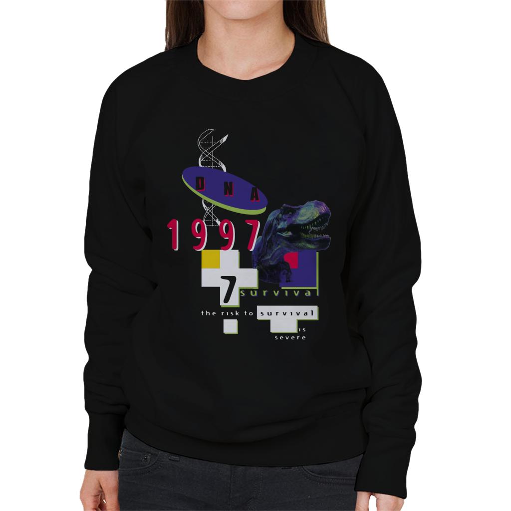 Jurassic Park DNA 1997 The Risk To Survival Is Severe Women's Sweatshirt-ALL + EVERY