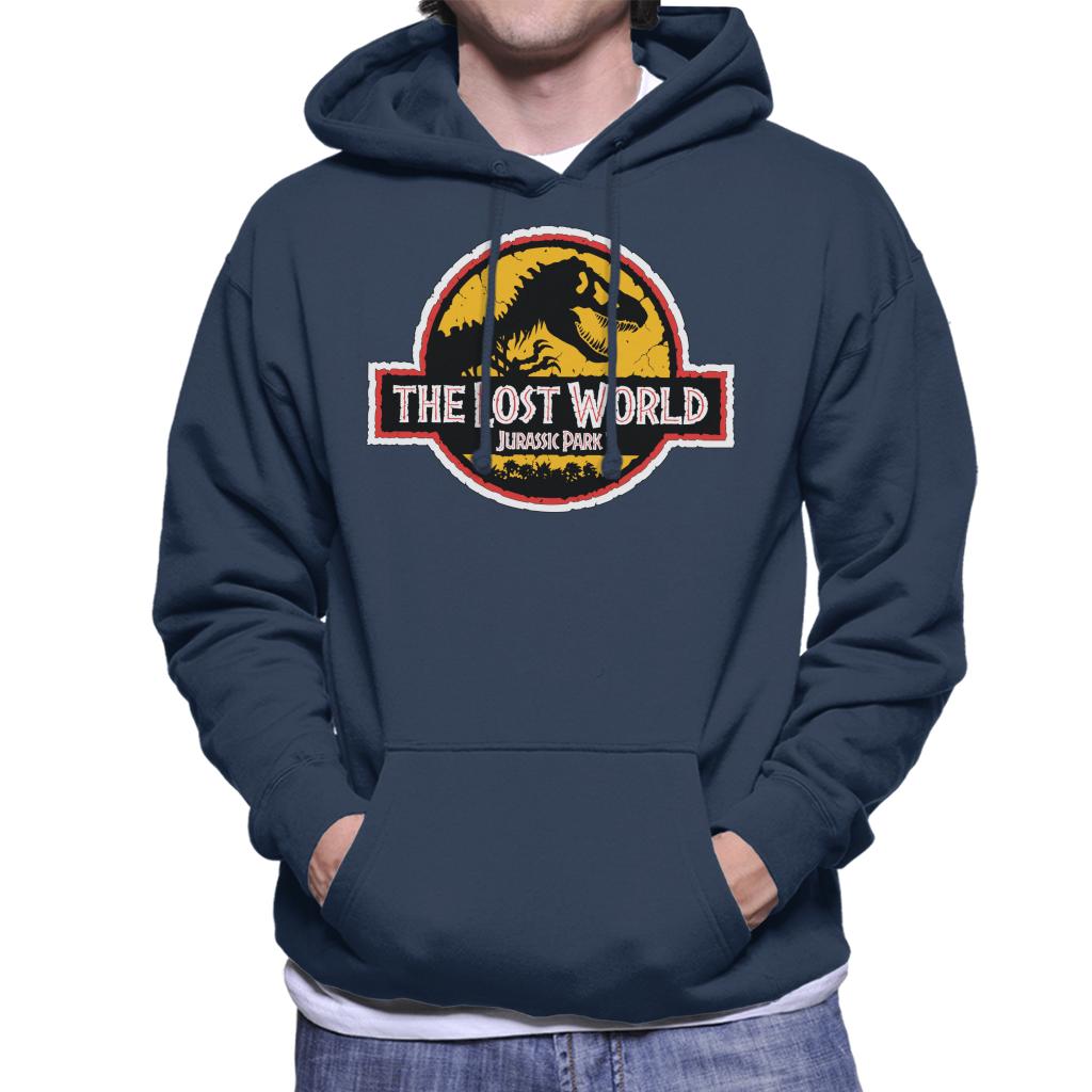 Jurassic Park The Lost World White Outline Logo Men's Hooded Sweatshirt-ALL + EVERY