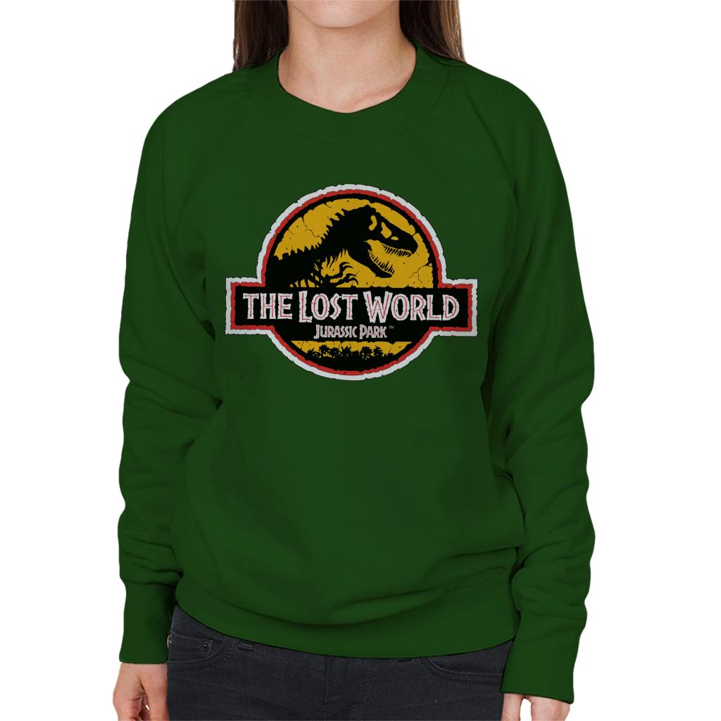 Jurassic Park The Lost World White Outline Logo Women's Sweatshirt-ALL + EVERY