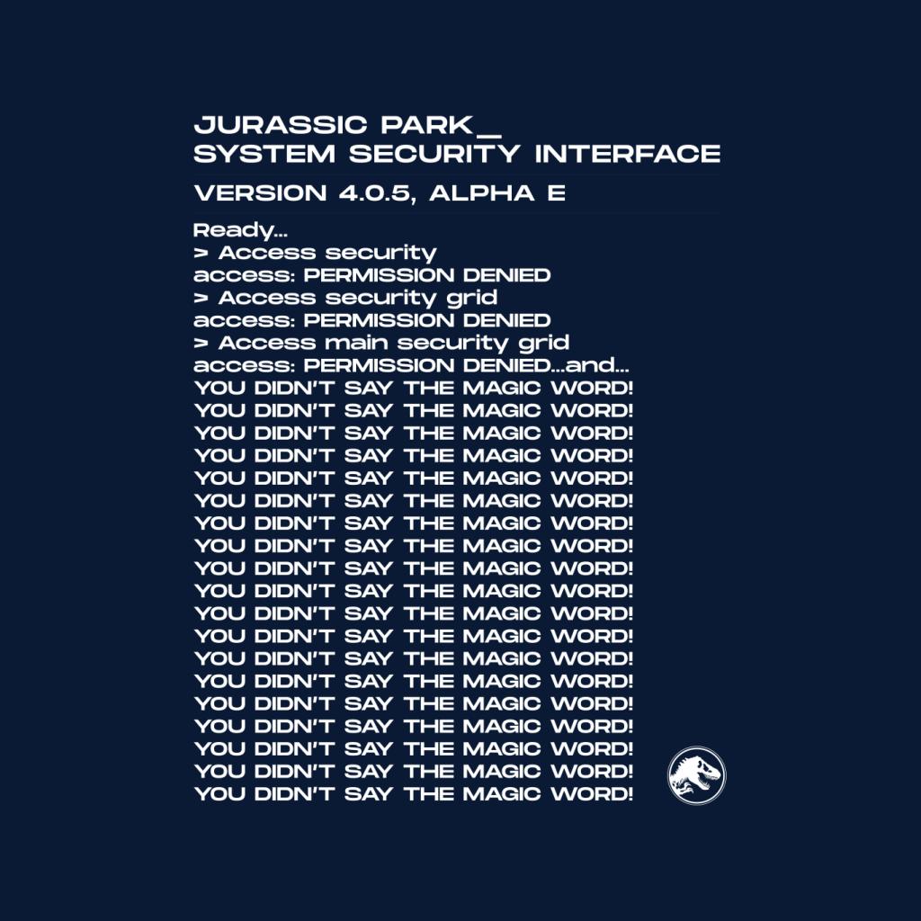 Jurassic Park System Security Interface Women's T-Shirt-ALL + EVERY