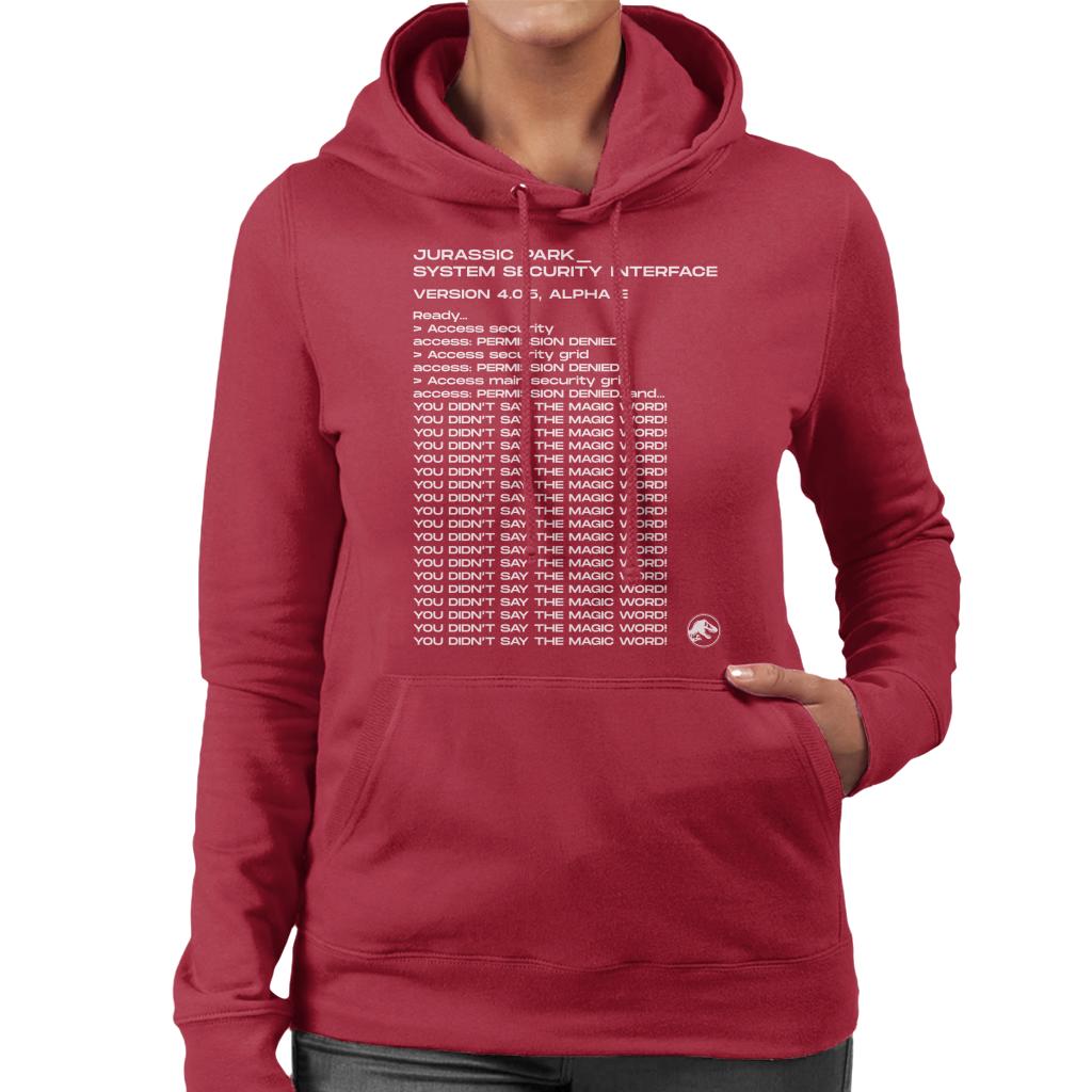 Jurassic Park System Security Interface Women's Hooded Sweatshirt-ALL + EVERY