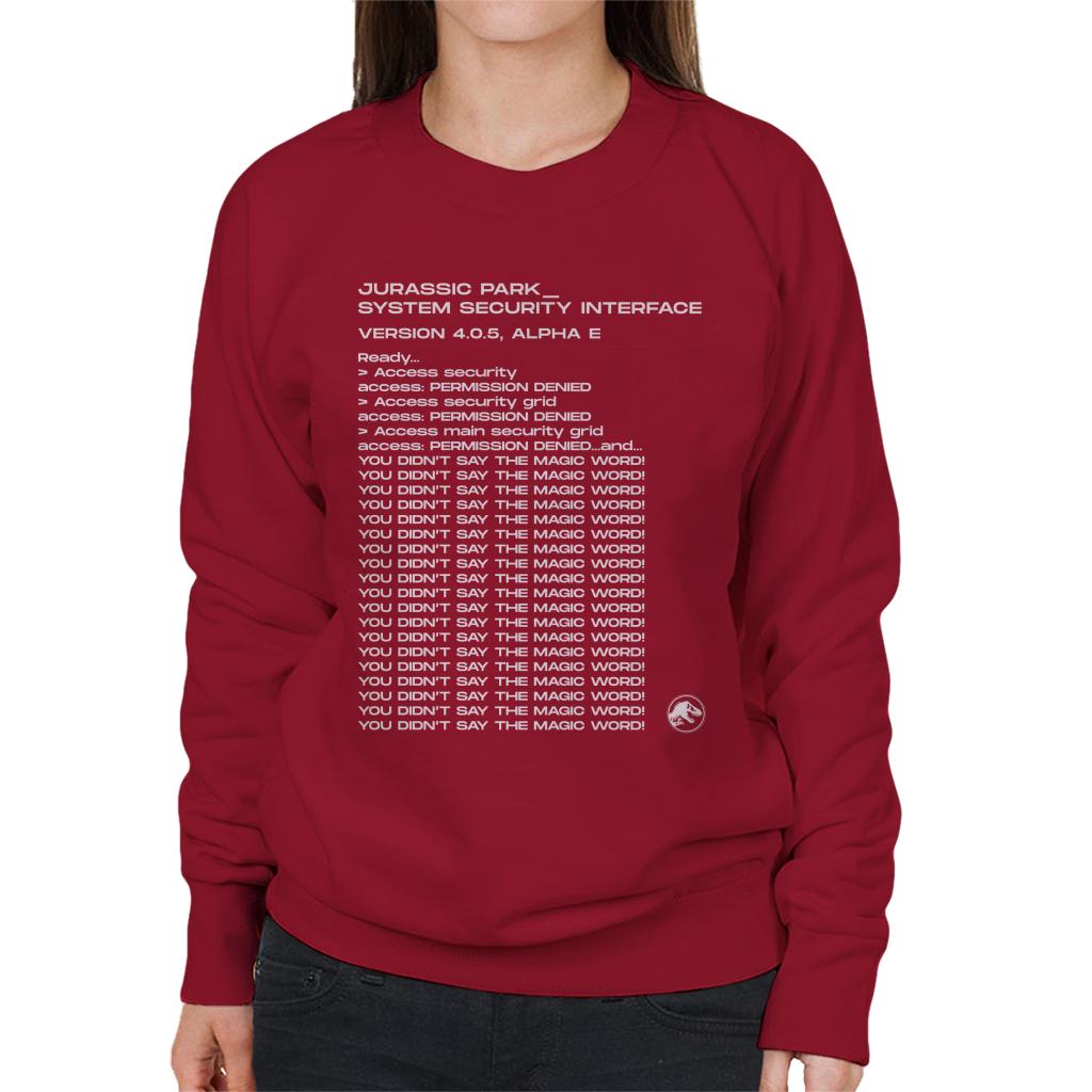 Jurassic Park System Security Interface Women's Sweatshirt-ALL + EVERY