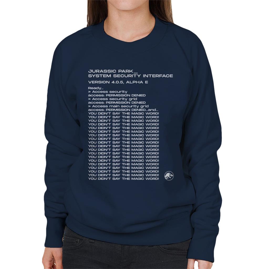 Jurassic Park System Security Interface Women's Sweatshirt-ALL + EVERY