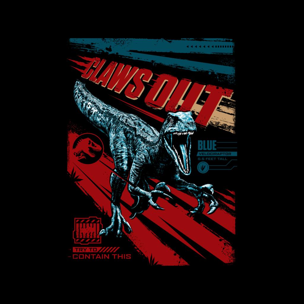 Jurassic World Blue Velociraptor Claws Out Men's Sweatshirt-ALL + EVERY