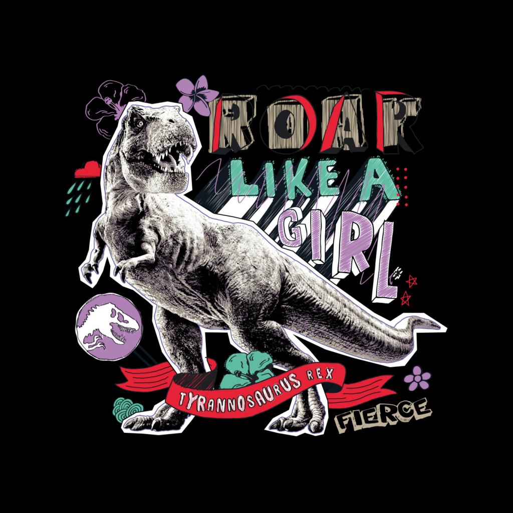 Jurassic Park Tyrannosaurus Rex Roar Like A Girl Women's T-Shirt-ALL + EVERY