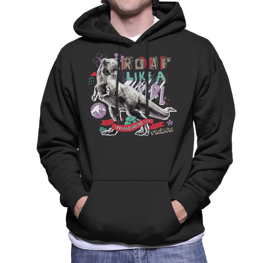 Jurassic Park Tyrannosaurus Rex Roar Like A Girl Men's Hooded Sweatshirt-ALL + EVERY