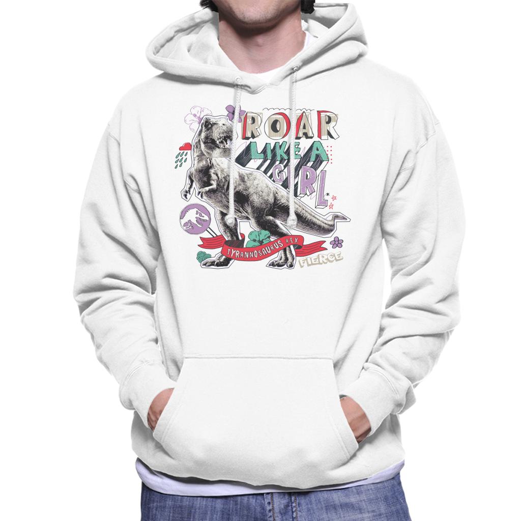 Jurassic Park Tyrannosaurus Rex Roar Like A Girl Men's Hooded Sweatshirt-ALL + EVERY