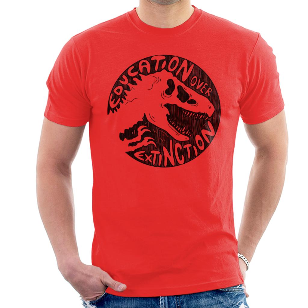 Jurassic Park Education Over Extinction Men's T-Shirt-ALL + EVERY