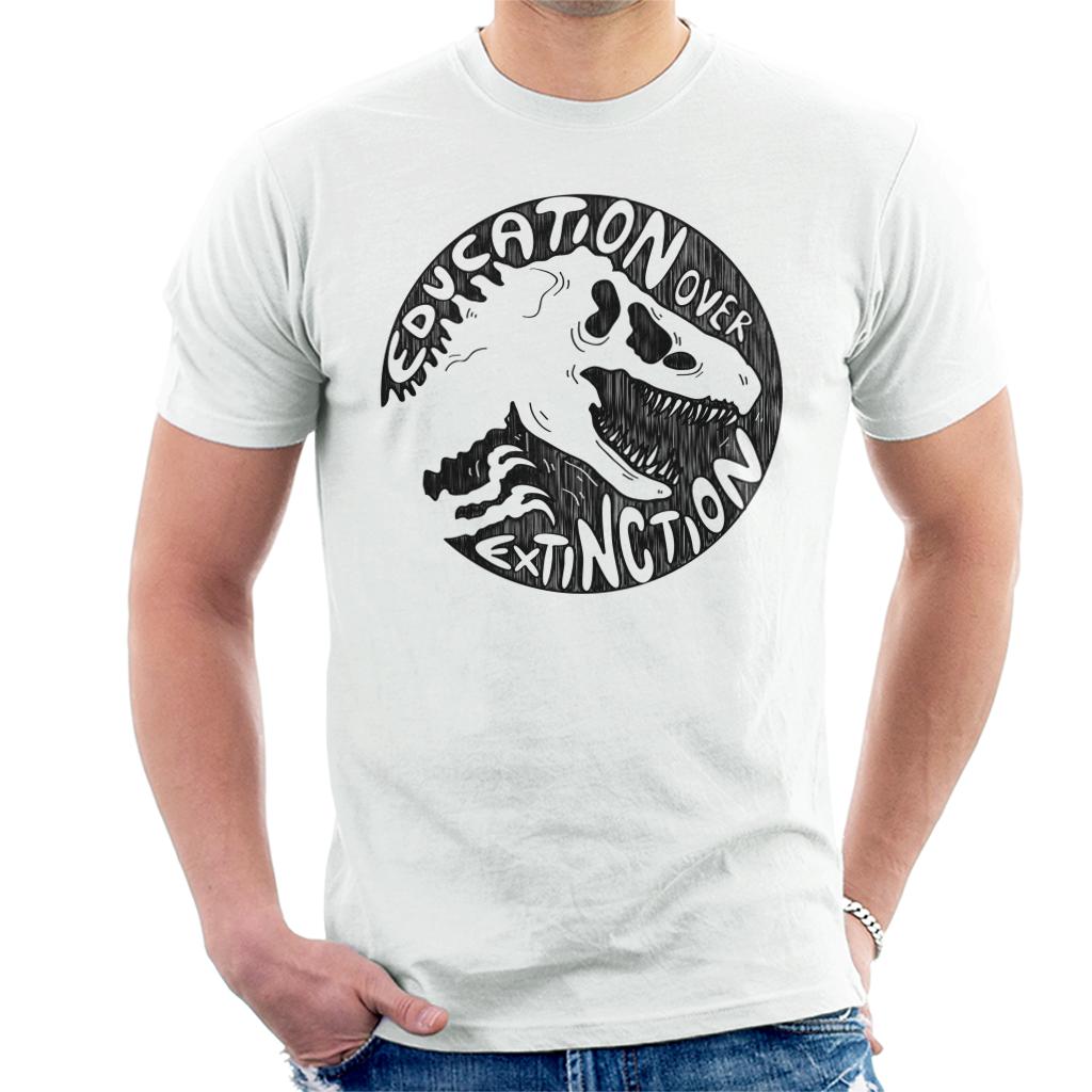 Jurassic Park Education Over Extinction Men's T-Shirt-ALL + EVERY