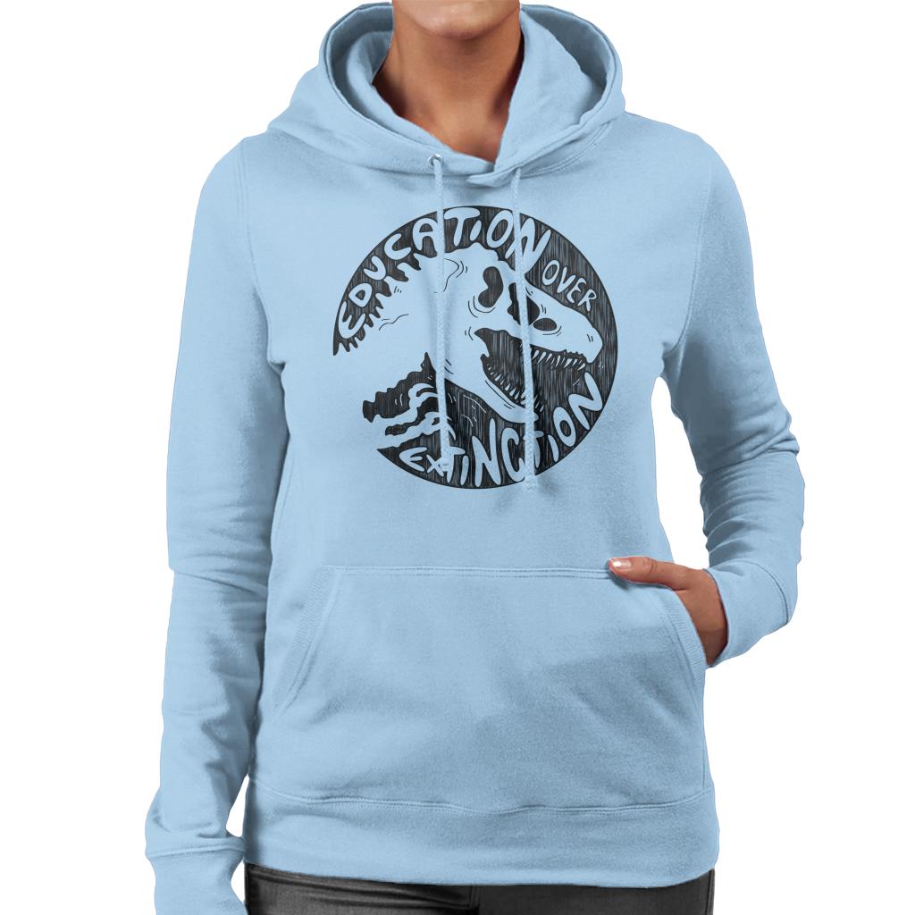 Jurassic Park Education Over Extinction Women's Hooded Sweatshirt-ALL + EVERY