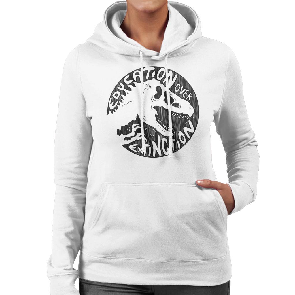 Jurassic Park Education Over Extinction Women's Hooded Sweatshirt-ALL + EVERY