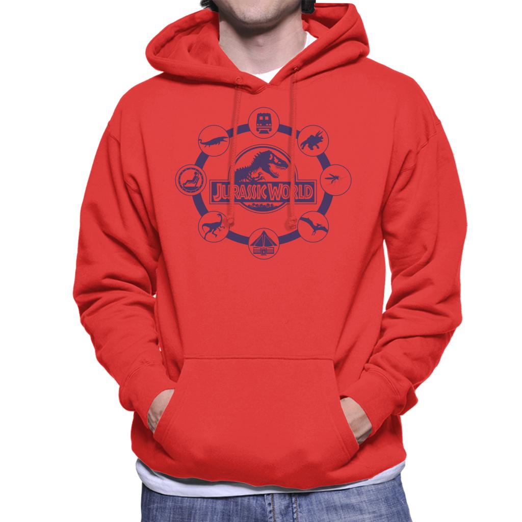 Jurassic World Film Iconography Men's Hooded Sweatshirt-ALL + EVERY