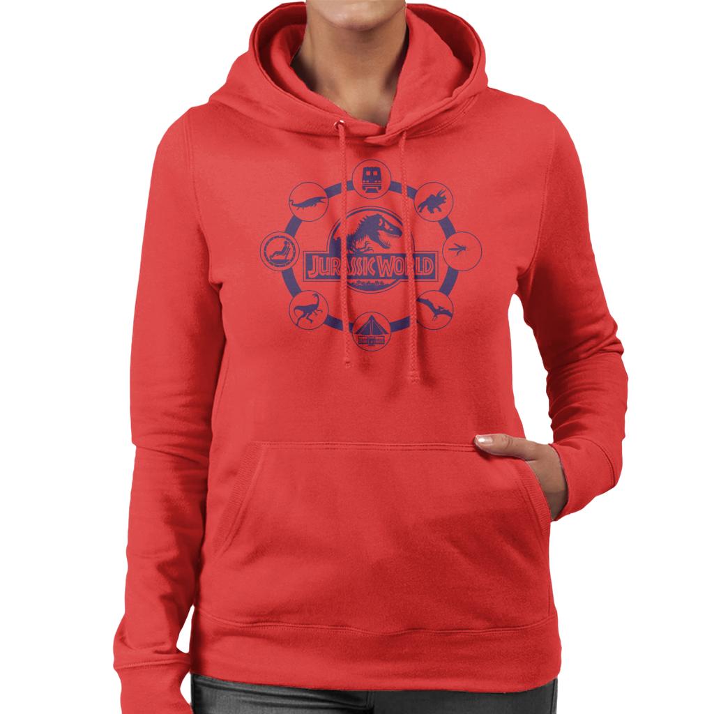 Jurassic World Film Iconography Women's Hooded Sweatshirt-ALL + EVERY