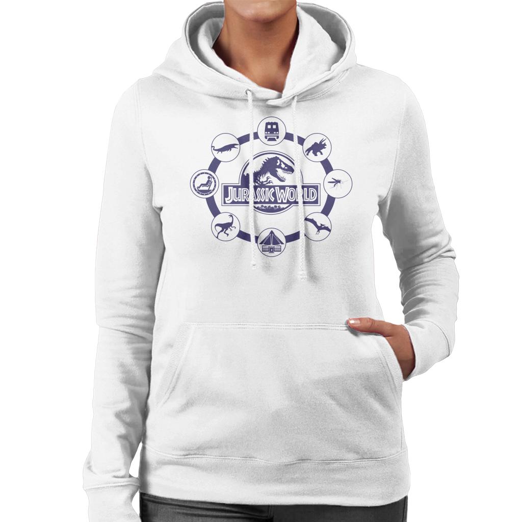 Jurassic World Film Iconography Women's Hooded Sweatshirt-ALL + EVERY