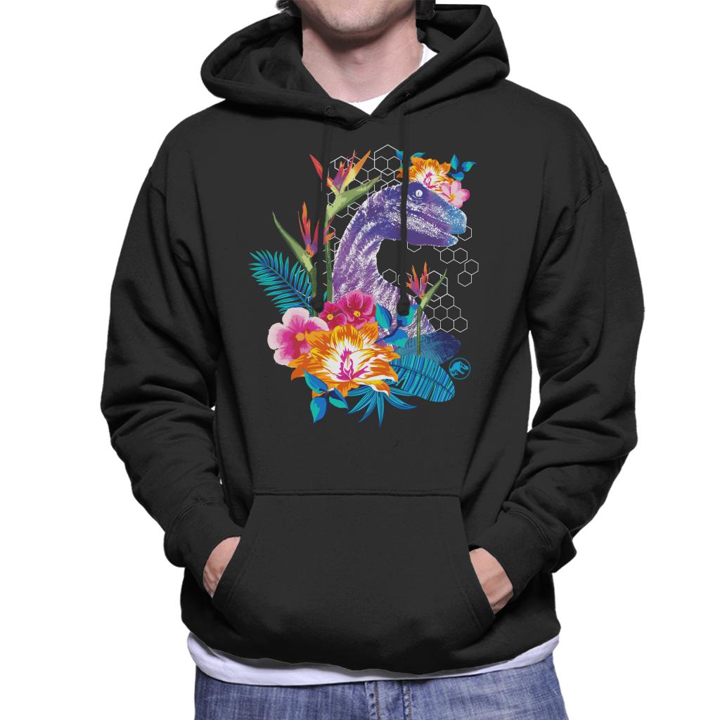 Jurassic Park Velociraptor Colourful Jungle Men's Hooded Sweatshirt-ALL + EVERY