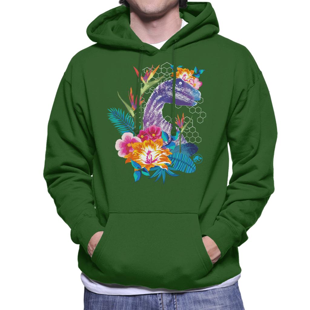 Jurassic Park Velociraptor Colourful Jungle Men's Hooded Sweatshirt-ALL + EVERY