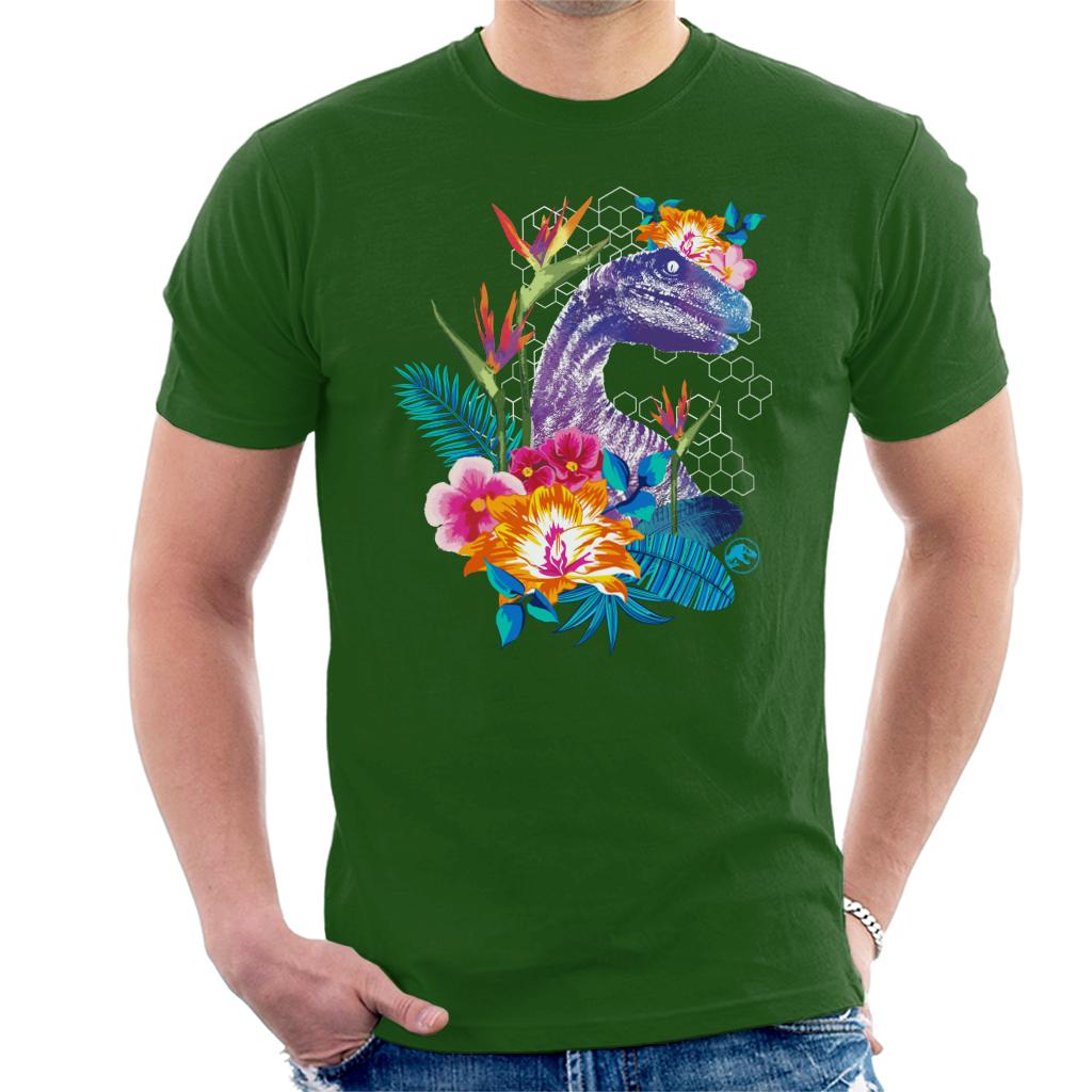 Jurassic Park Velociraptor Colourful Jungle Men's T-Shirt-ALL + EVERY