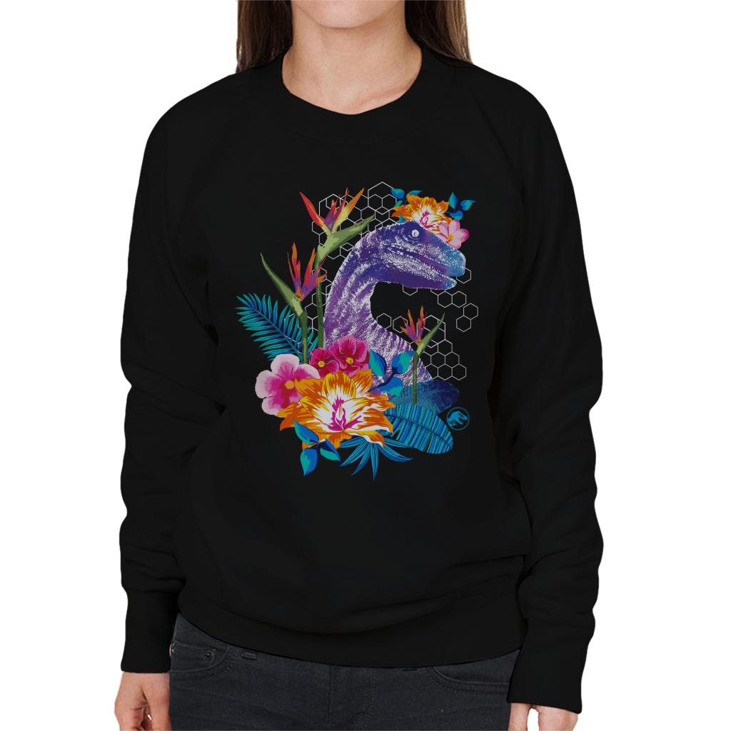 Jurassic Park Velociraptor Colourful Jungle Women's Sweatshirt-ALL + EVERY
